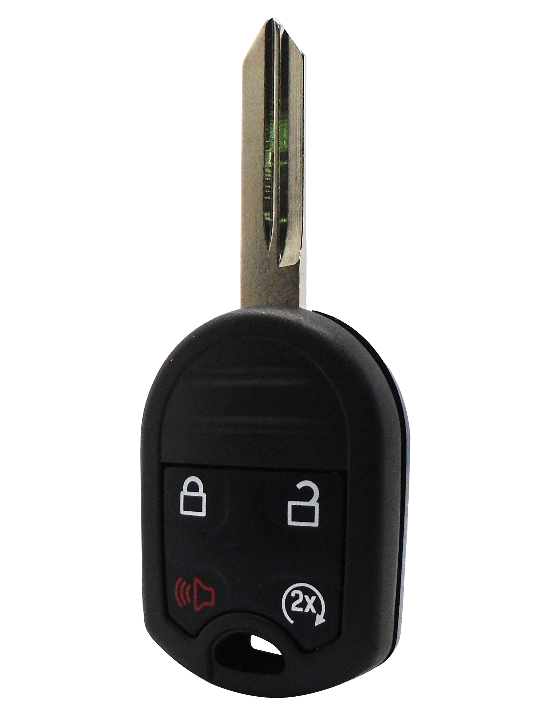 Ford and Lincoln Remote Key Combo - 4-Button with Lock, Unlock, Remote Start, and Panic Features.